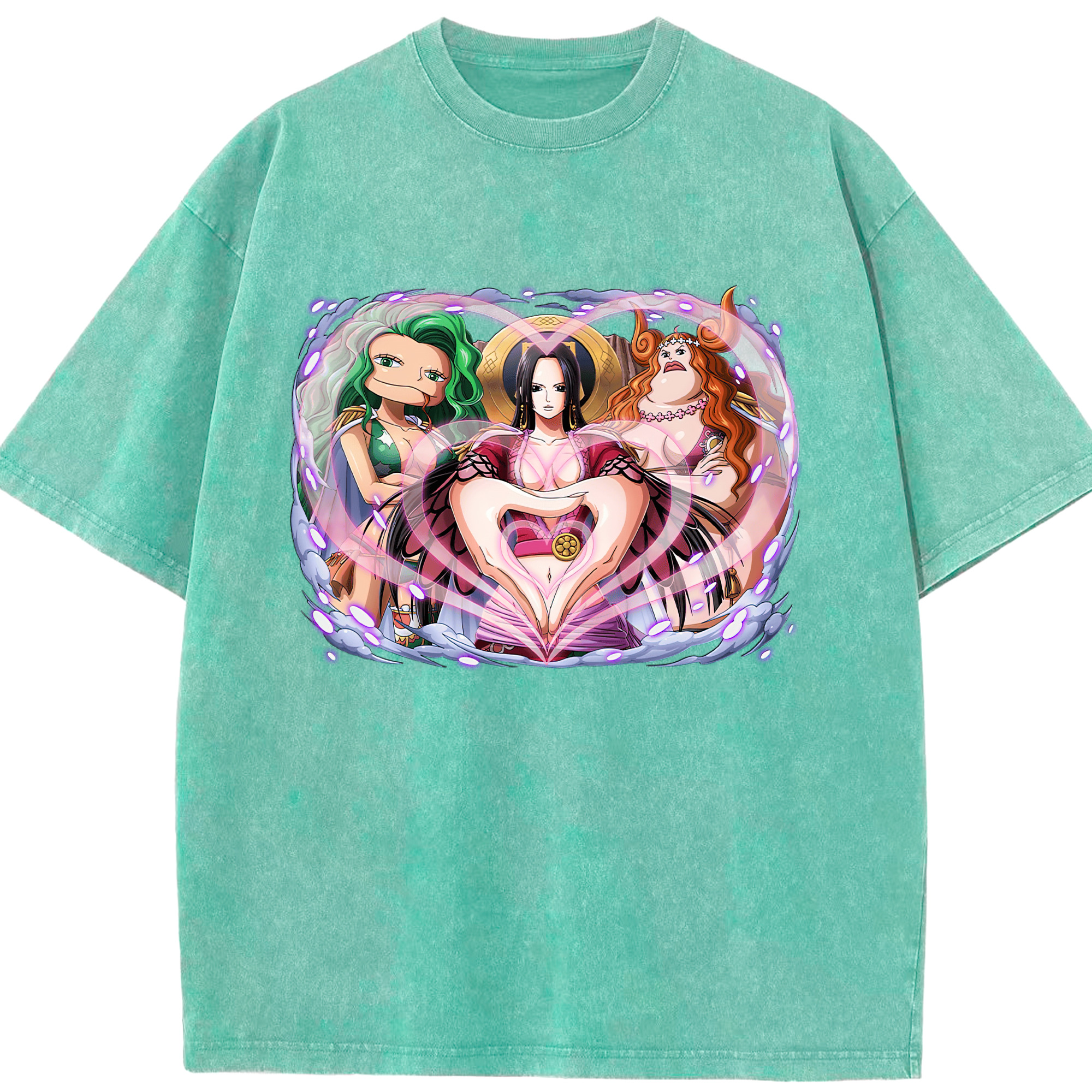 ワンピース ボア・ハンコック ONE PIECE Boa·Hancock 綿100% ヴィンテージ風 半袖Tシャツ（フロントプリント）